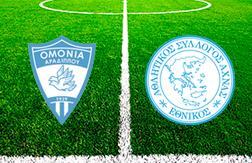 Омония Арадиппу - Этникос Ахна прогноз на матч Футбол.  Кипр (23.02.25)